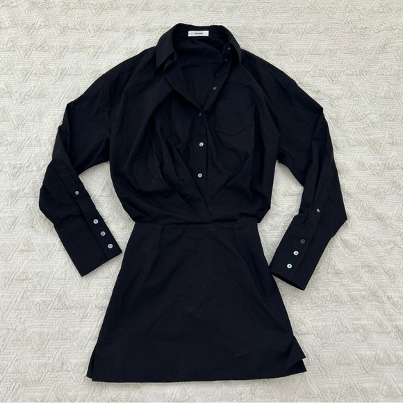 INTERIOR The Tutto draped cotton poplin mini shirt dress - Picture 2 of 6